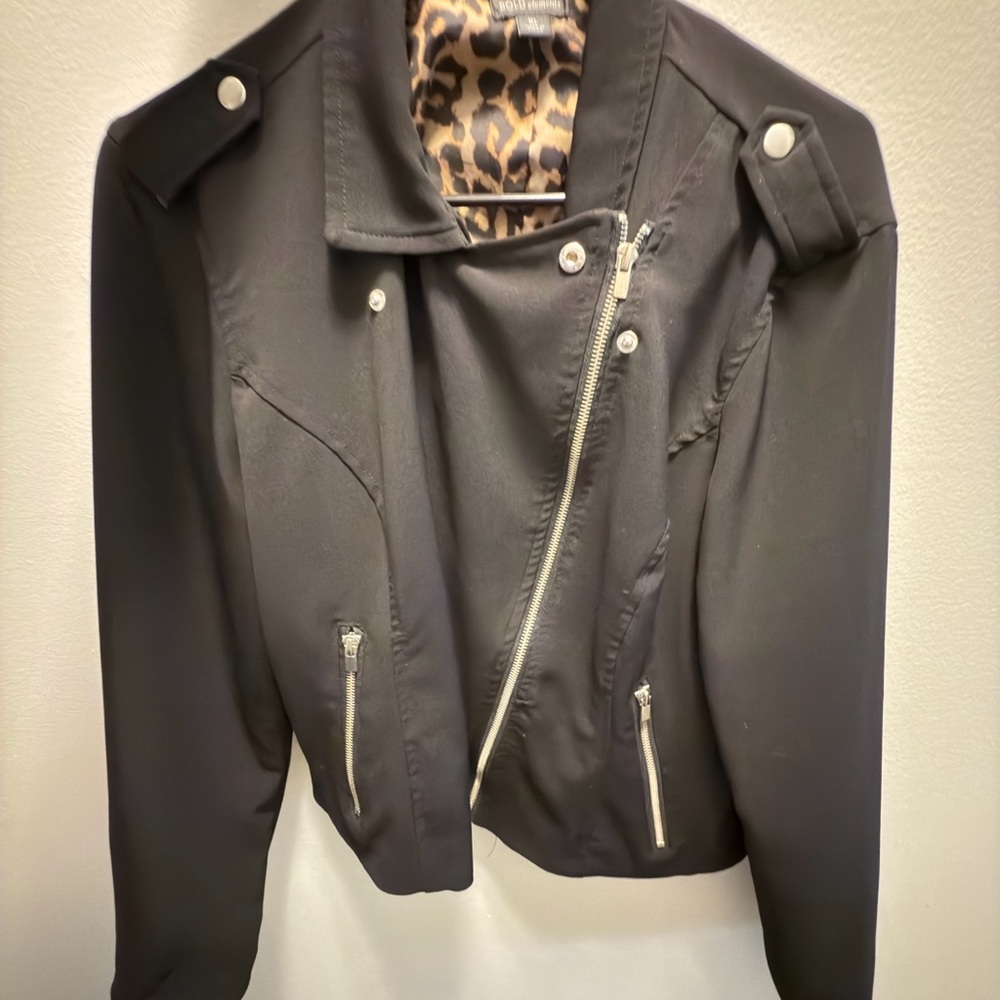 Bold Elements Black Asymmetrical Leather Jacket - image 1